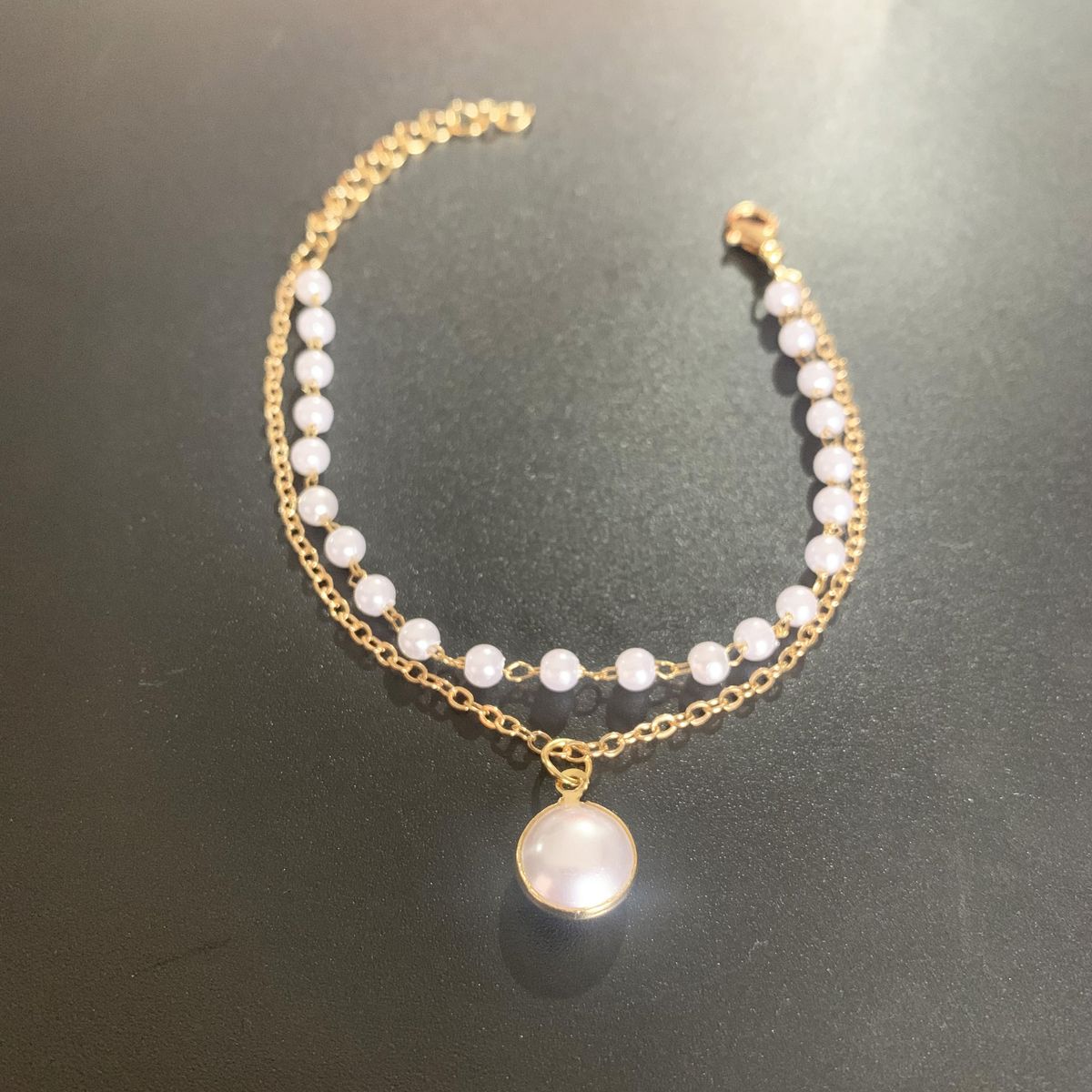 Koreanische Version Ins Super Fairy Nischendesign Damen Modischer Temperamentschmuck Gerader doppelschichtiger Perlenanhänger_voghion.com