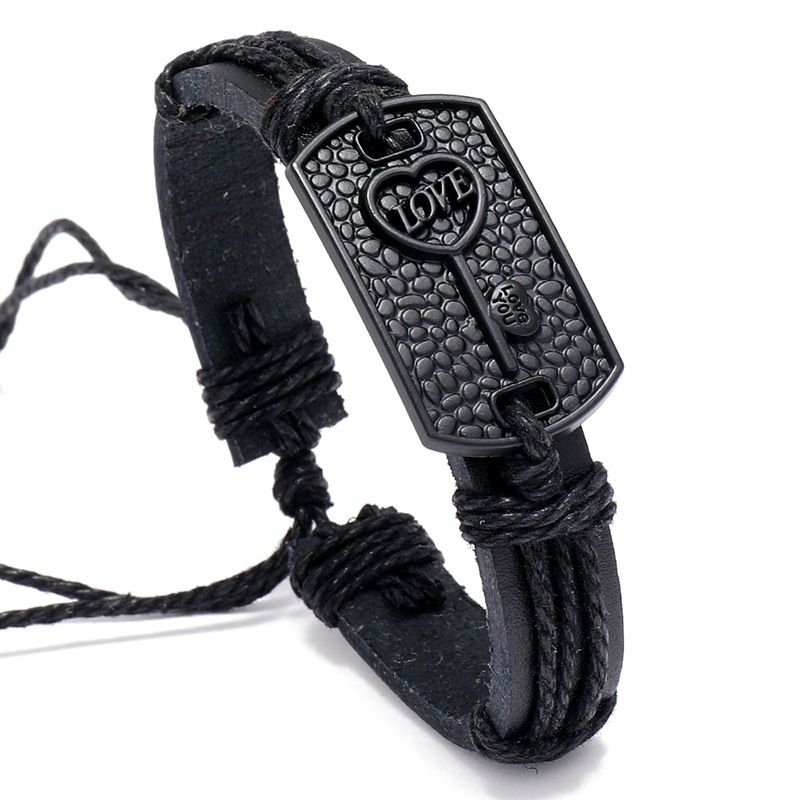 Bracciale in pelle intrecciata multistrato, stile rock punk, per coppie, design di personalità_voghion.com