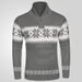 Herren Weihnachtspullover Strickpullover Langarm V-Ausschnitt Pullover Winter Warm Rollkragen Casual Streetwear Fashion_voghion.com