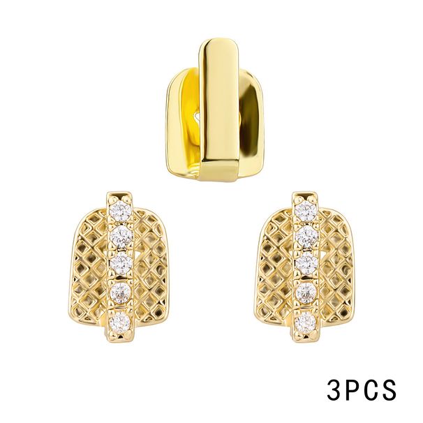 Dental Grill, beliebtes dreiteiliges Set mit Zahnlücken, glatte vertikale Zahnspangen, Hip-Hop-Stil, Alltagskleidung, coole Zahndekoration_voghion.com