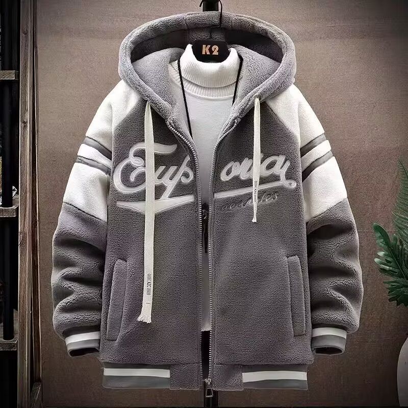 Abbigliamento maschile Inverno Nuovo Spesso Agnello Giacca Giovanile Studente Tendenza Caldo Cotone Vestiti_voghion.com