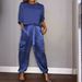Women's Clothing smooth satin half sleeved top and pants suit two piece set_voghion.com