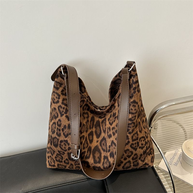 Borsa da donna con stampa leopardata, borsa alla moda per autunno e inverno, borsa a tracolla retrò, borsa tote di grande capacità, popolare per i pendolari_voghion.com