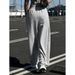 Damen-Cargohose – Stylische, locker sitzende Streetwear-Jogginghose mit Taschen, hochelastisches Polyester (Grau)_voghion.com