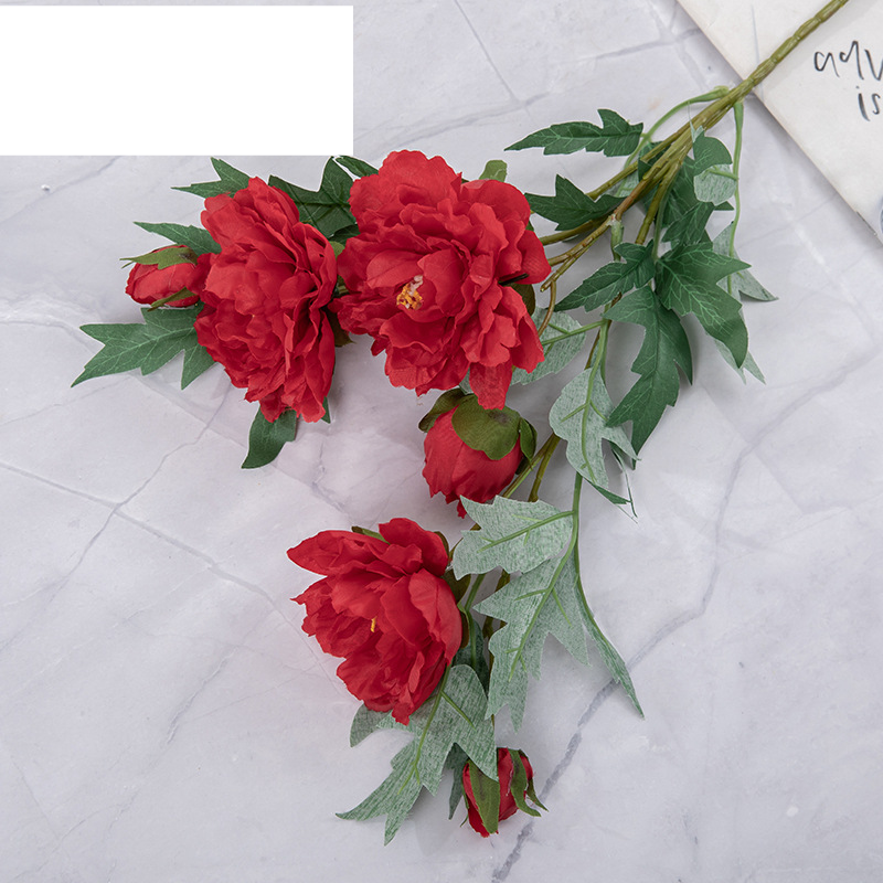 Artificial flower Jiluo peony simulation flower green plant wholesale wedding decoration crafts INS style cross-border DY1-5769_voghion.com