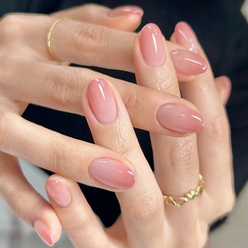 24 lange ovale Pastell nagels pitzen mit Farbverlauf für lässige Partys, reine Farb aufhellung, europäische und _voghion.com