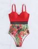 Maillot de bain push-up à imprimé floral élastique noir pour femme_voghion.com