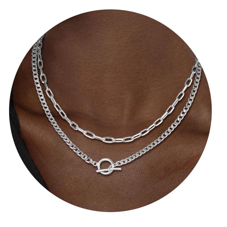 Collana con graffetta a catena cubana, alla moda, più venduta, con chiusura a levetta, impilabile, personalità hip-hop, gioielli alla moda per donne_voghion.com