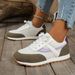 Large round toe casual color blocking women's with lace up for comfortable and fashionable sports shoes, mesh German_voghion.com