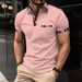 Abbigliamento da uomo, nuova maglietta casual versatile con tasca sul petto e bottoni abbinati al colore, polo_voghion.com