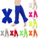 Set di guanti unisex per le gambe Guanti di lana lavorati a maglia Scaldamuscoli caldi Set di stivali Calzini di colore fluorescente_voghion.com