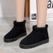 Fashion Casual Thick Soles With Veet Warm Slip-on Students Cotton Shoes Woman_voghion.com