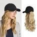 chapéu feminino peruca chapéu especial transfronteiriço integrado peruca de cabelo longo cacheado peruca de boné de beisebol de fibra química sintética_voghion.com