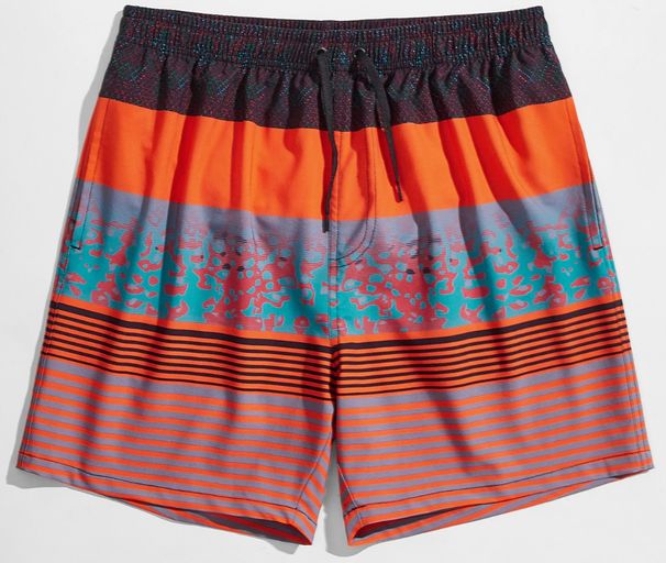 Men's shorts popular stretch fabrics triangle mesh inside, printed beach shorts_voghion.com