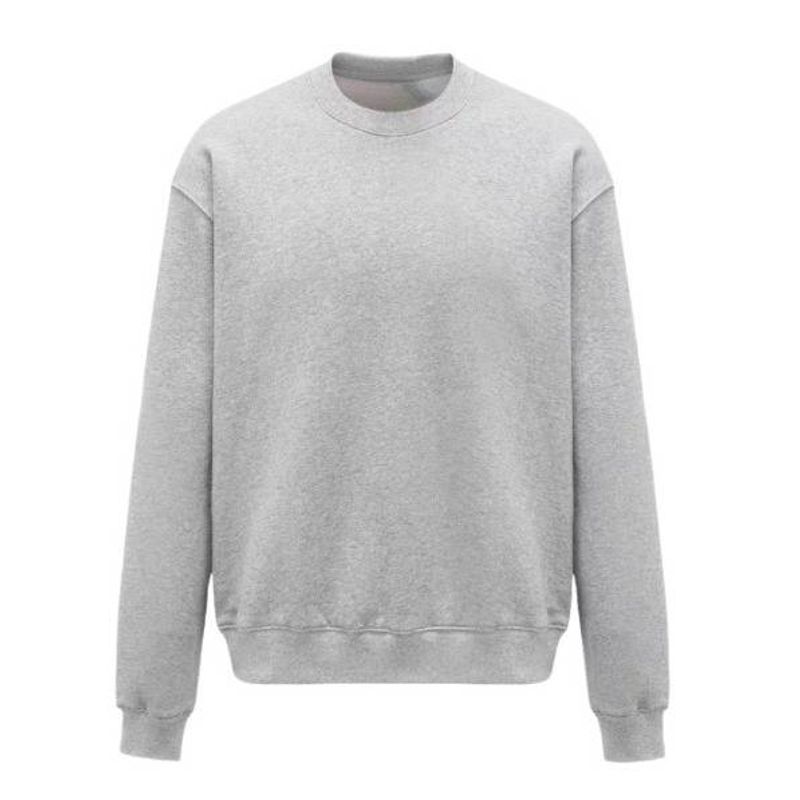 Premium Anti-Falten Air Layer Rundhals-Sweatshirt – Schwerer Unisex-Pullover aus Baumwolle (S-XXL, Schwarz/Hellgrau/Creme, Relaxed Fit)​_voghion.com