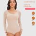 Nahtloser Shapewear-Body mit langen Ärmeln – Bauchkontrolle und Push-Up-Effekt – Volle Abdeckung mit dreieckigem Druckknopf – Schwarz/Haut/Braun (S-XXXL)_voghion.com