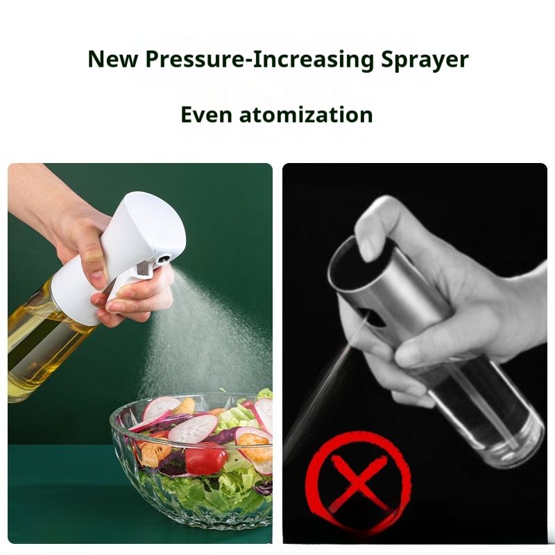 Szklany rozpylacz oleju Premium Oil Mister – 200 ml butelka z delikatną mgiełką do gotowania, sałatek, frytkownicy powietrznej i grilla (nowoczesny design, szczelny, można myć w zmywarce)​_voghion.com