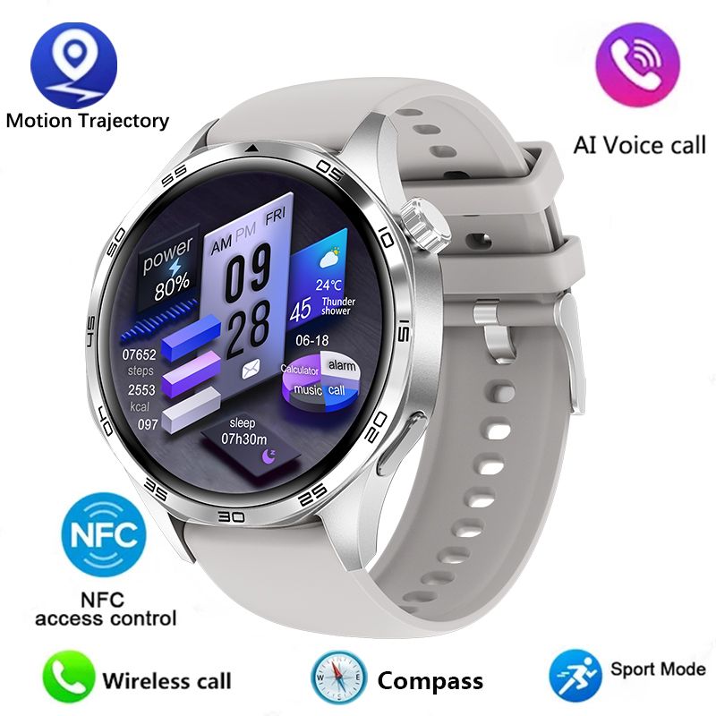 GT5 PRO Smart Watch Men Watch 5 Pro AMOLED HD Screen Bluetooth Call GPS Trajectory NFC Heart Rate Compass SmartWatches 2025 New_voghion.com