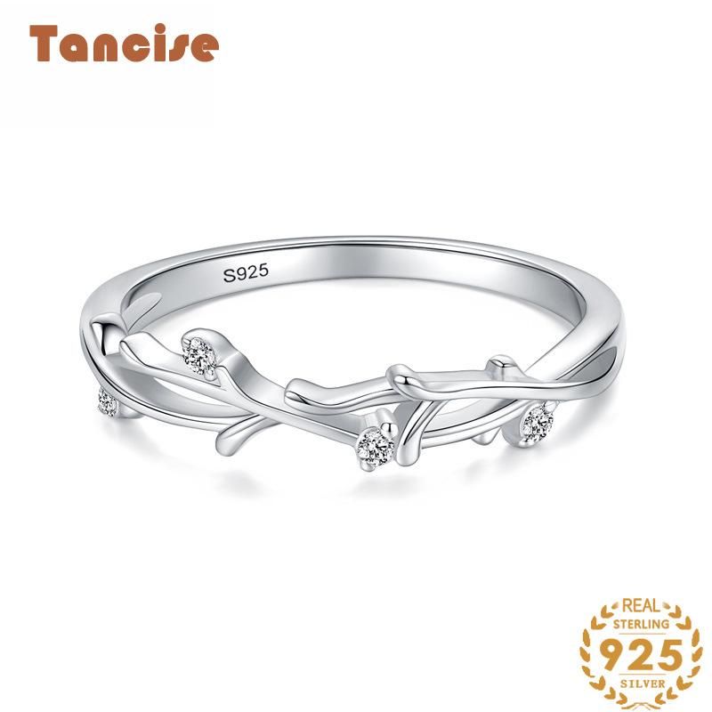  Tancise Classic Zircon Silver Ring Ladies Jewelry Wedding Promise Party Gift_voghion.com