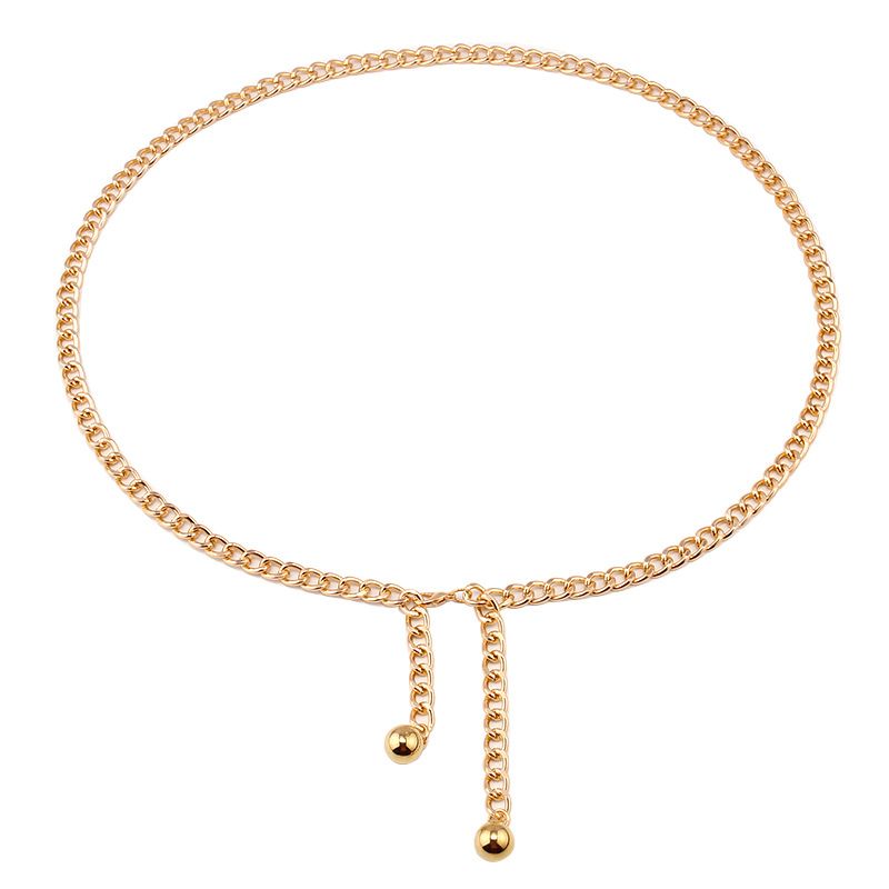 Waist Chain Combination, Gold And White K, Multiple Fashionable Geometric Accessories, Jeans Paired With Trendy Body_voghion.com