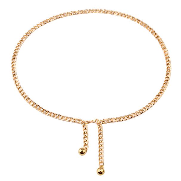 Waist Chain Combination, Gold And White K, Multiple Fashionable Geometric Accessories, Jeans Paired With Trendy Body_voghion.com