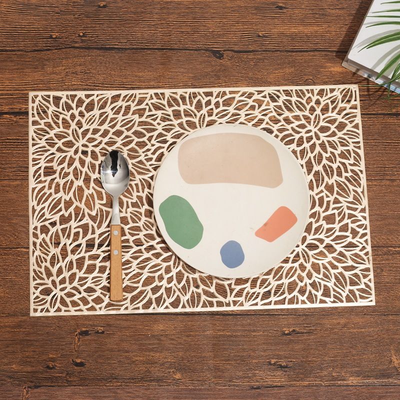 Square PVC Placemats - Perforated Heat-Resistant & Non-Slip Dining Mats (Home & Restaurant Use Easy To Clean Stylish & Functional)​_voghion.com