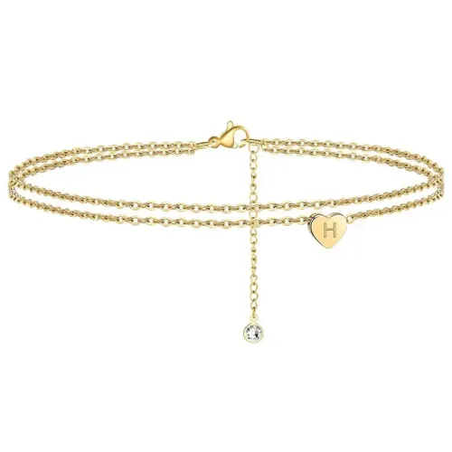 Fotlänkar Smart Armband Med Pratband Armband Hjärta Skiktad Bokstav Fotlänk Fotled Initial Elegant Dam Partihandel_voghion.com