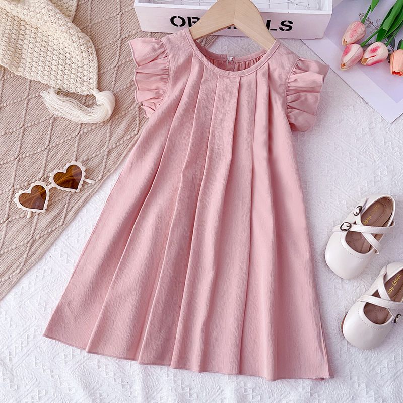 Pinduoduo zomer kinderrok ins kant prinses rok meisjes Koreaanse stijl kleine vliegende mouw jurk buitenlandse handel_voghion.com
