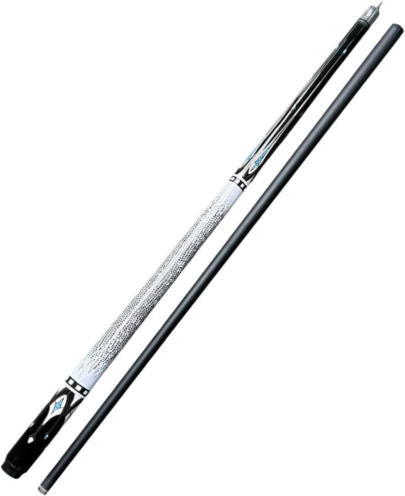 Set van koolstofvezel poolkeu voor thuis en bar, 12,5 mm tip biljartkeu van koolstofvezel, 57,68 inch 1/2 split type professionele koolstofvezel poolkeu_voghion.com