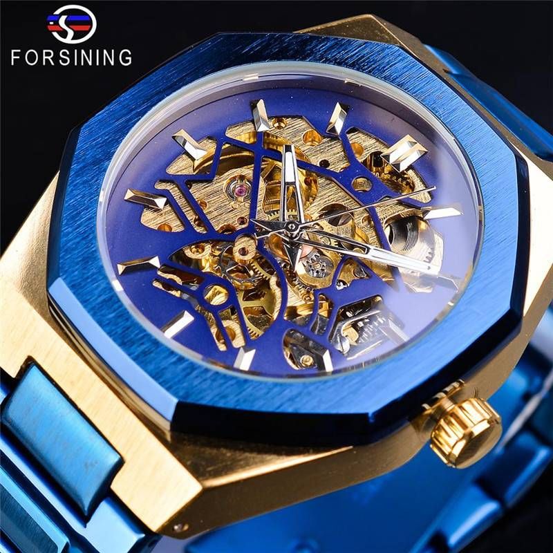 Mens Premium Steampunk Automatic Mechanical Watch - Black Dial,Skeleton Design,Luxury Waterproof Wristwatch - Intricate Timeless Style_voghion.com