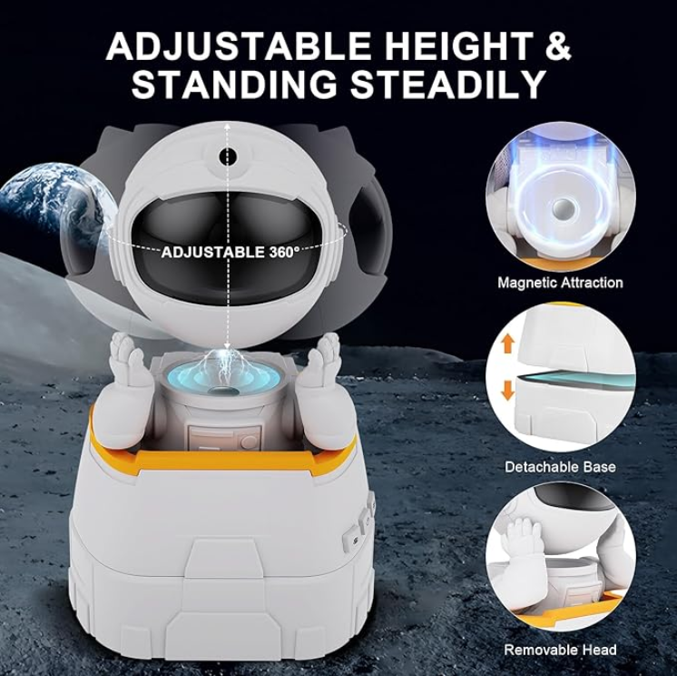 Astronaut Galaxy Projector - Dual Function- Projector And Night Light, USB Powered, Remote Control & Timer, Bluetooth Speaker - With White Noise_voghion.com