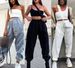 Pantalon de jogging streetwear pour femme - Pantalon de survêtement décontracté confortable et élégant à ourlet élastique, idéal pour le sport et le quotidien (Noir, Gris clair, Blanc)_voghion.com
