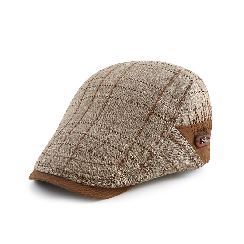 2024 Spring and Autumn New Product Leisure Beret Women's Art Forward Men's Spliced Duck Tongue Hat Fashion Versatile_voghion.com