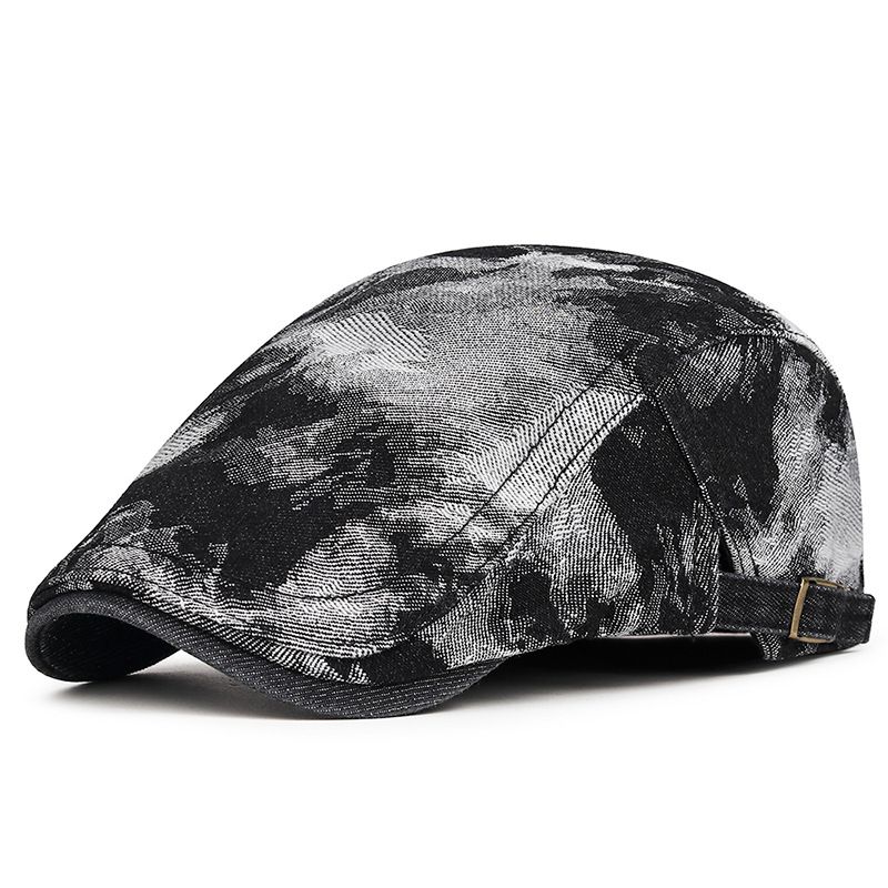 Cowboy washed Korean jacquard women's duckbill spring summer fashion, British beret for autumn and winter men's forward_voghion.com