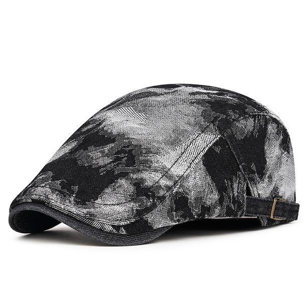 Cowboy washed Korean jacquard women's duckbill spring summer fashion, British beret for autumn and winter men's forward_voghion.com