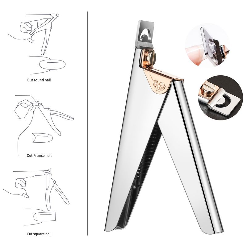 Cuticle Scissors Nail Salon Rose Straight Cut False Nail Scissors French Nail Clippers U Shaped Flat Cut Nail Pieces_voghion.com