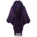 Knitted cape coat for women with fur collar fringe cape_voghion.com