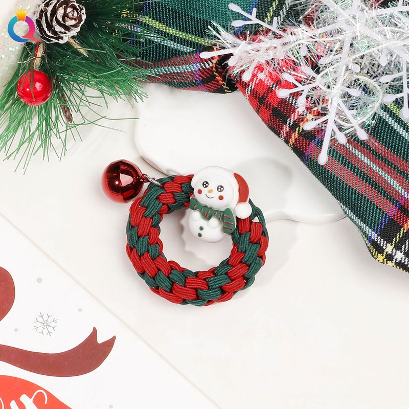 Christmas gift Christmas bell braided scrummage Tie back of hair string ins large band Hair accessories_voghion.com