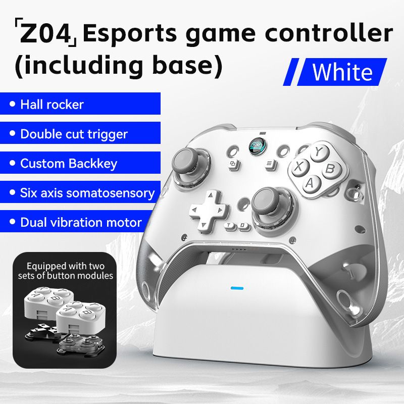 Gamepad Bluetooth - joystick Halla/klawisz spustowy trybu podwójnego/sześcioosiowy somatosensoryczny/programowanie makr/wymienny moduł przycisków, do PC/PS/Switch/Xbox_voghion.com