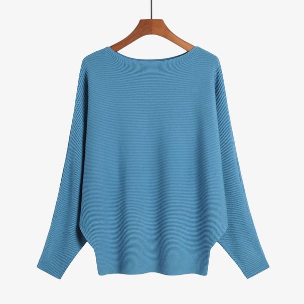 Maglione oversize con maniche a pipistrello e spalle scoperte – Maglia da donna a maniche lunghe in misto cotone_voghion.com