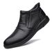 Scarpe casual da uomo Tide Zhongbang in pelle con maniche in tinta unita e cuciture in pelle corte_voghion.com