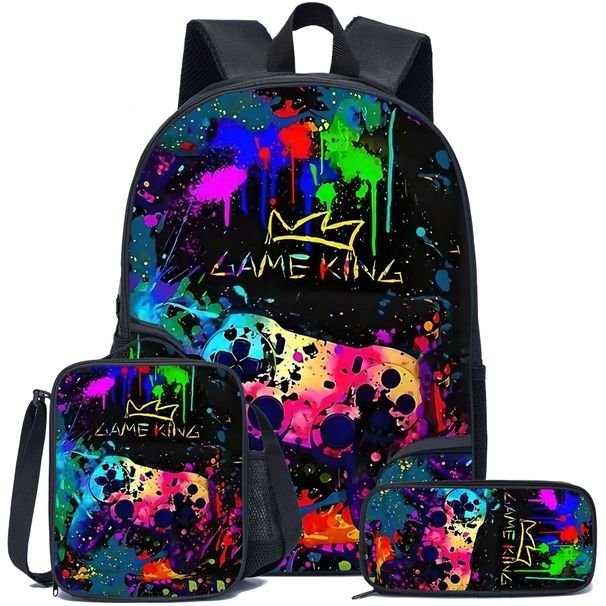 Barnryggsäckar 17 tums spelkonsolhandtag tredelad skolväska tecknad söt grundskola elev djurryggsäck ryggsäck_voghion.com