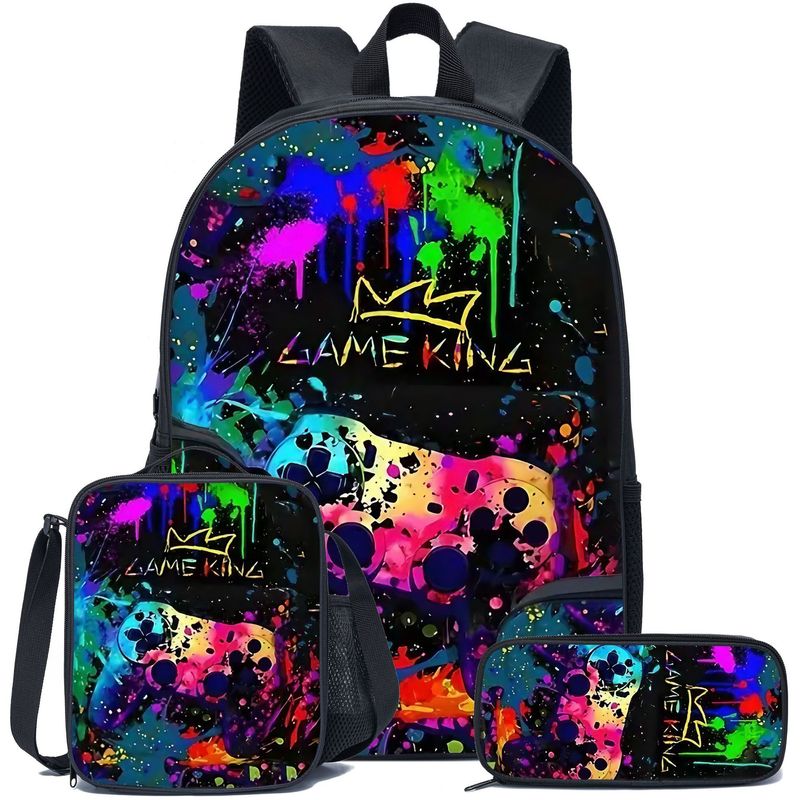 Kids Backpacks17 Inch Game Console Handle Three Piece Schoolbag Cartoon Cute Elementary School Student Animal Backpack Backpack_voghion.com