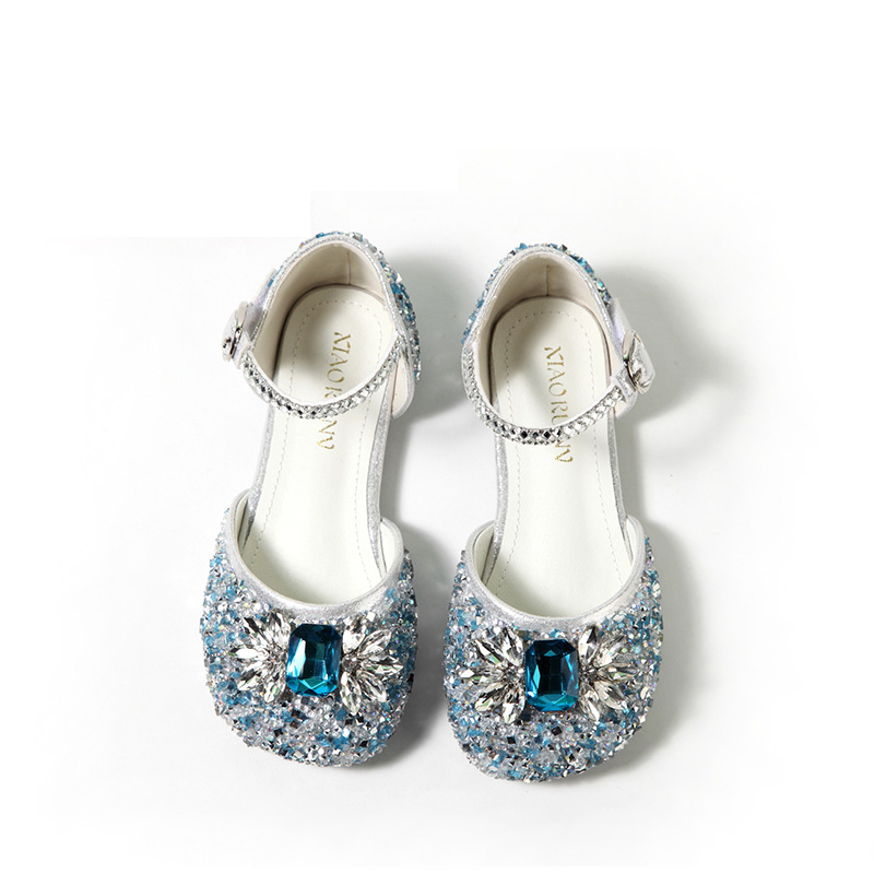 Zapatos de princesa con lentejuelas para madre e hija, verano 2024, nuevos zapatos de cristal de alto rendimiento para niñas, sandalias huecas para niñas_voghion.com