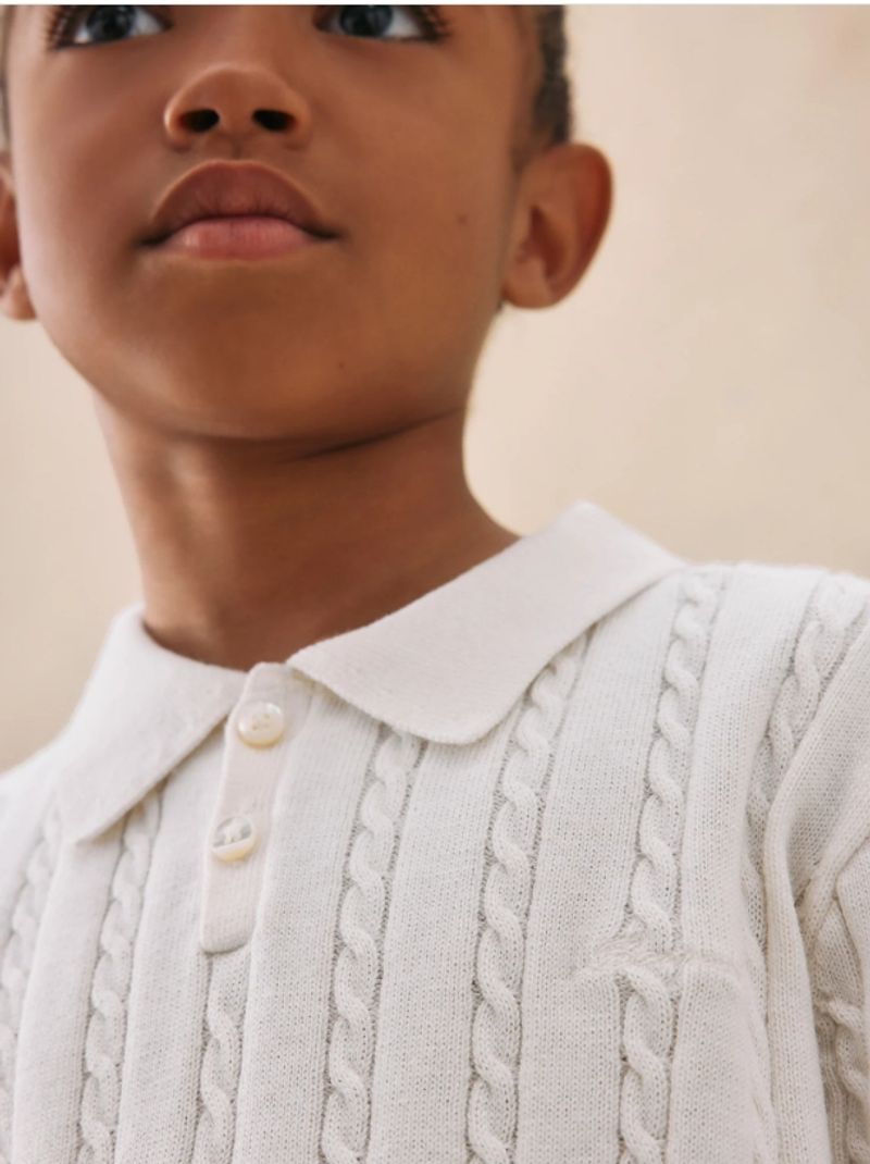 BM Style American Polo Lapel Button Twist Short Sleeved Sweater For Women Bm College Style All Match Sweater Top_voghion.com