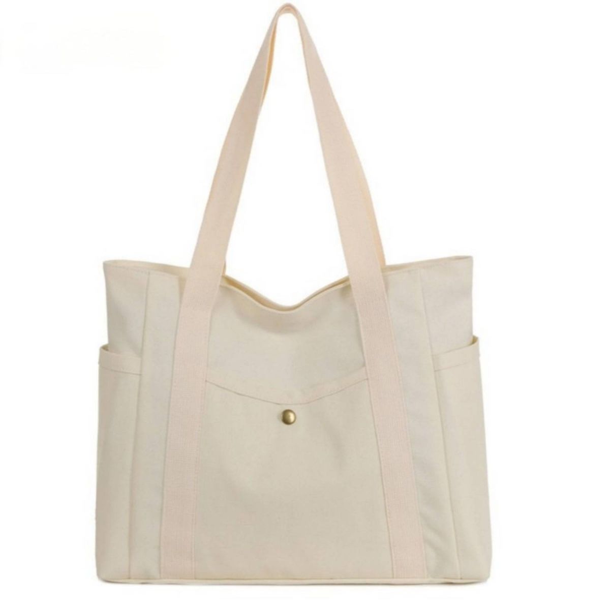 Large Capacity Tote Canvas Bag For Work And Outings, High-Quality, Commute-Friendly, Versatile, Literary Student Style Book Single Shoulder Canvas Bag_voghion.com