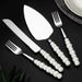 4pcs/5pcs Ceramic Pearl Wedding Cake Knife And Server Set With Forks, Cake Cutting Set,Dinnerware Set Tableware Set Flatware Set_voghion.com