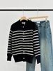 Women's Striped Knit Cardigan Sweater - Long Sleeve Casual Button Front Open Coat, Soft & Comfortable, Trendy College Style_voghion.com