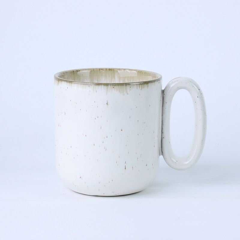 Distressed Glaze Ceramic Mug - Scandinavian Style Coffee Cup For Office & Home, Handmade Rustic Tea Mug With Creative Textured Finish Coffee Or Water_voghion.com