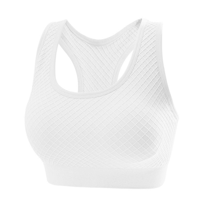 Nieuwe schokbestendige, geplooide, ruitvormige nylon sportbeha met rekbare structuur voor yoga en hardlopen voor vrouwen_voghion.com